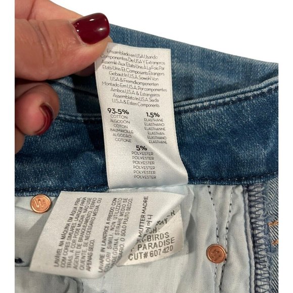 Mother The Looker Ankle Fray In Birds Of Paradise Medium Wash Size 24 Inseam 25" - Picture 15 of 16